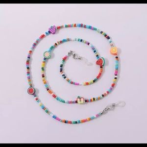 Colorful Fruit Beads Glasses Chain Vintage Women Face Mask Holder Hang Rope New